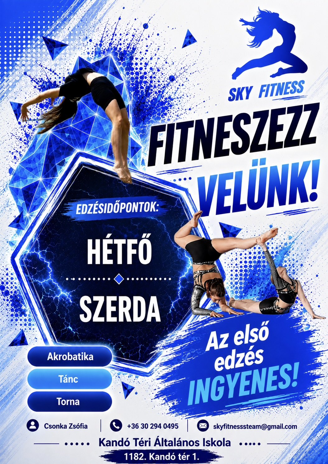 Fitness / akrobatikus tánc szórólap