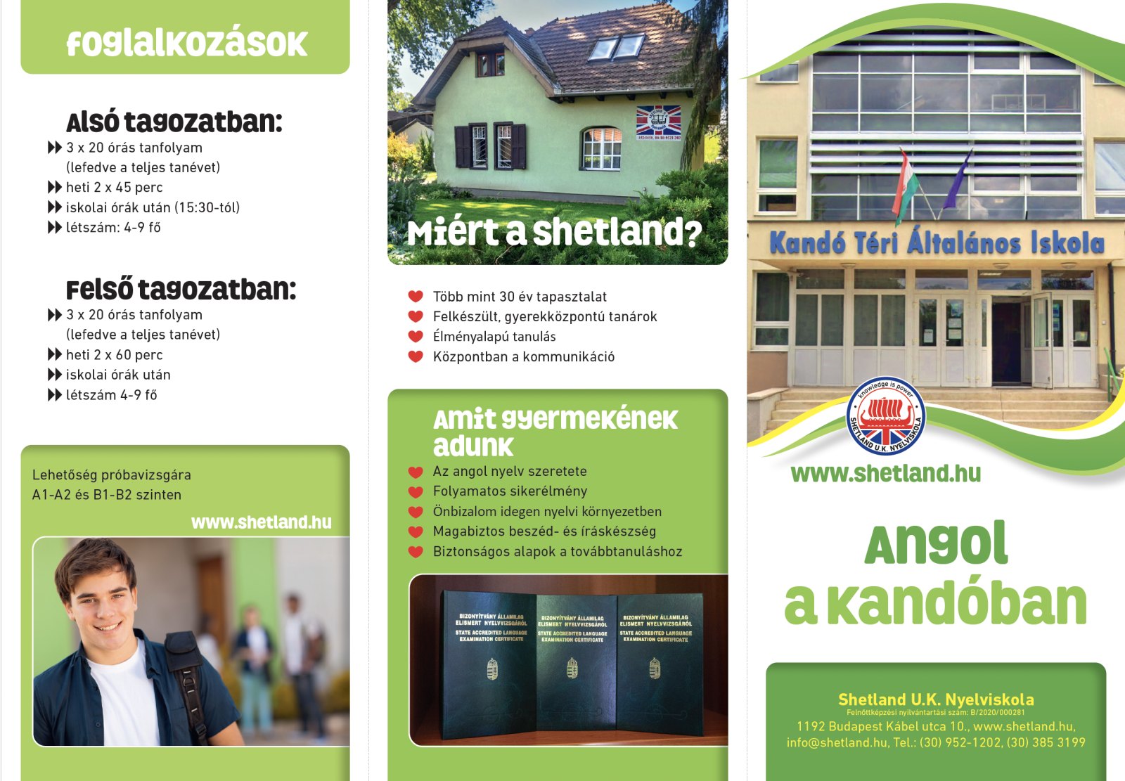 Angol szakkör - alsós 45 perces szórólap